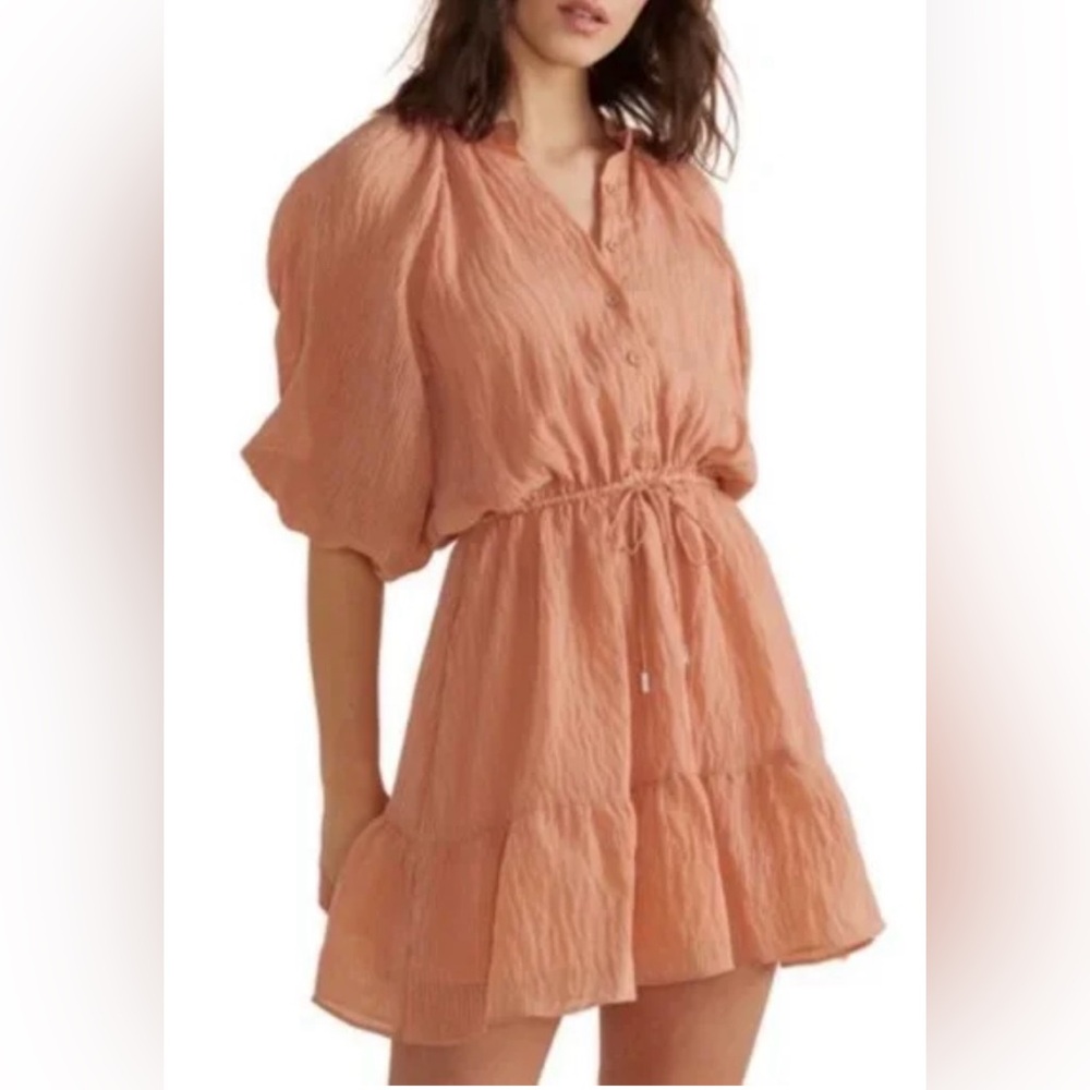 Minkpink Shadow Stripe Blouson Terra Dress NWT